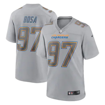 mens nike joey bosa gray los angeles chargers atmosphere fa